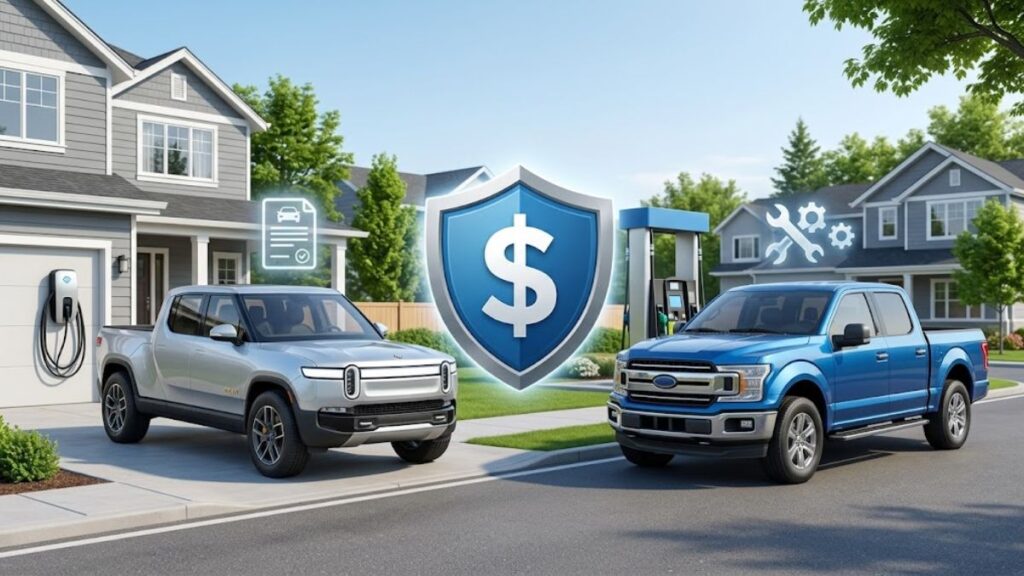 Rivian Auto Insurance Cost vs Gas Truck
